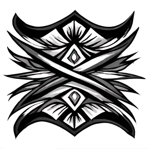 2 Inch Blackout Band With Tribal Decoration On Top