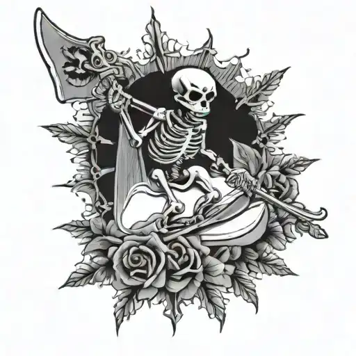 Traditional Grateful Dead Skiing Skeleton