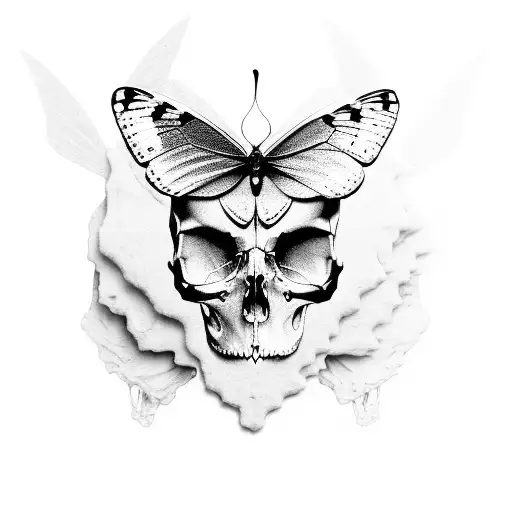 Butterfly With Face Of Skull