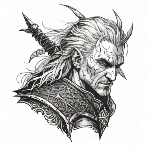 The Witcher Black Eyes Looking