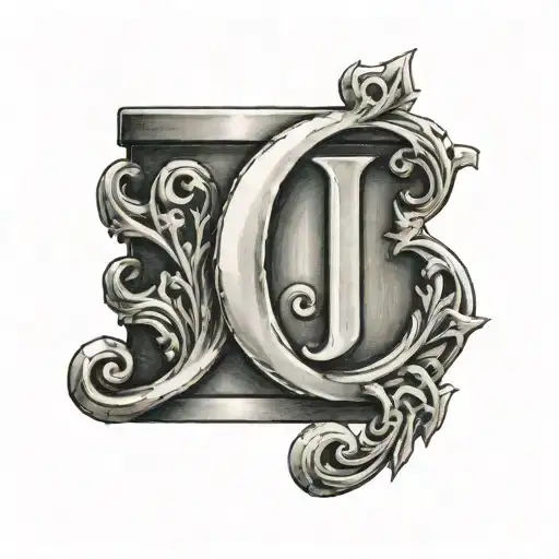 Tattoo Of A Ring With The Letter J