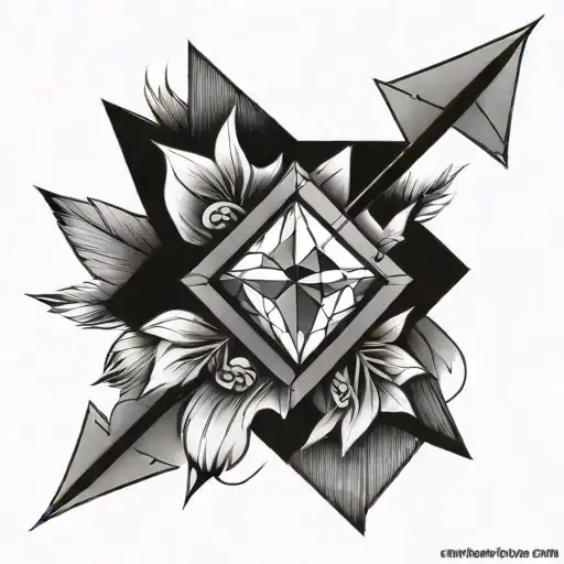 Arrows Pointing With Diamond Shape Surrounded