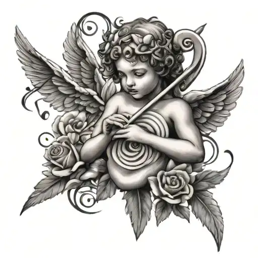 Cupid And Music Notes