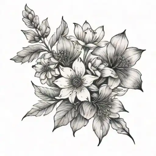 Dainty Wild Flowers On Stem