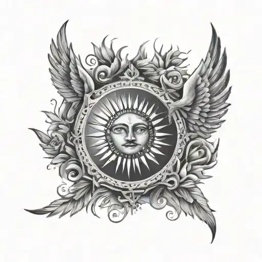 Sun Moon Crown And Wings