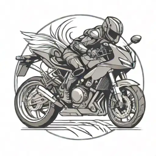 A Chess Knight Riding A Yamaha Yzf R6 Motorcycle In A Black-grey Style