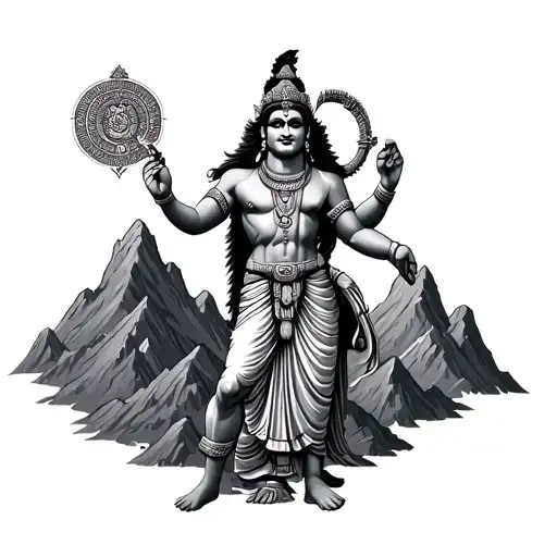 Neoclassical Hanuman Carrying A Mountain