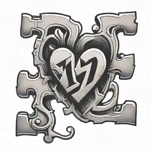 Puzzle Piece And Number 11 And Love