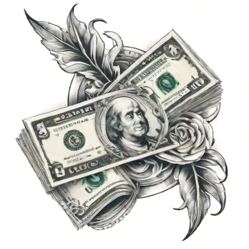 Creative Tattoo Design Combining Money