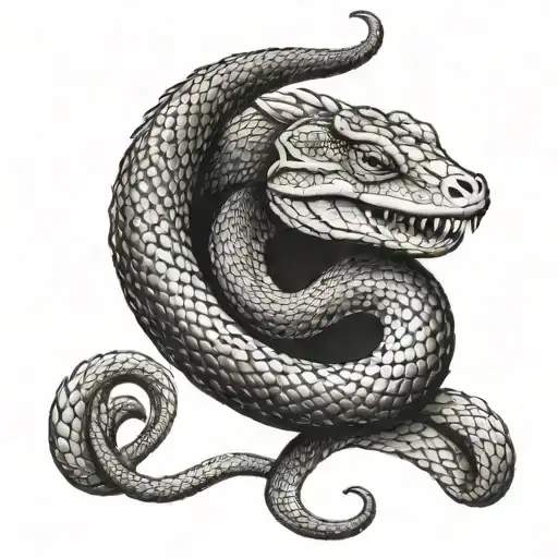 Lizard Fighting A Snake