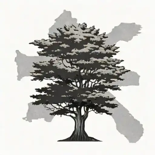 Lebanon Flag Tree With Background