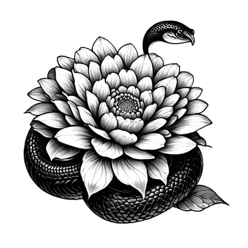 Chrysanthemum And Snake Slithering