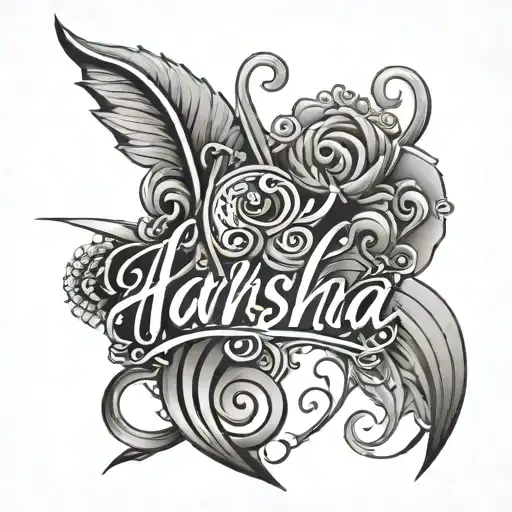 Name Tattoo Of Harsha With Love Very Simple And Elegant