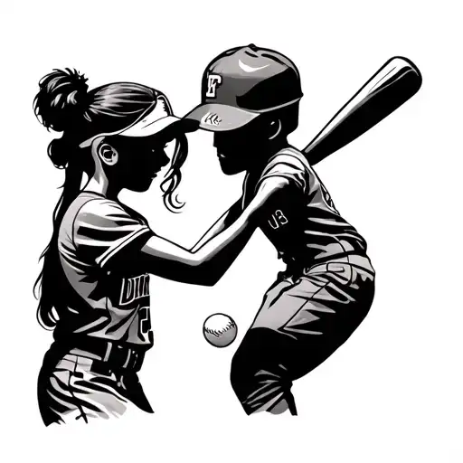 Softball Daddy Daughter