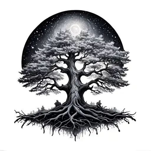 Tree Going Into Universe