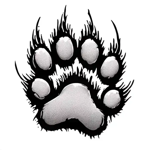 American Bully Dog Paw Print Forming