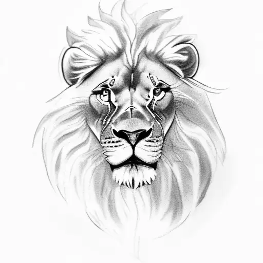 A Man With Lion Head On Harley Davidson Motorcycle Tattoo