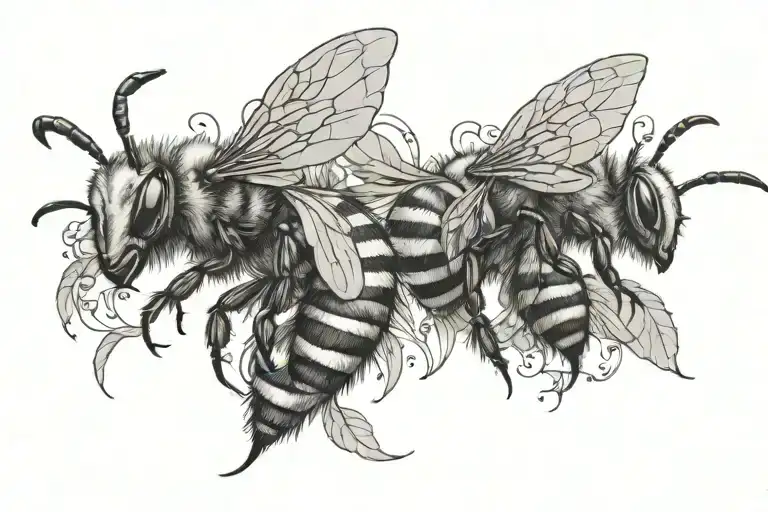 Bees Flying Around A Stylistic Leo