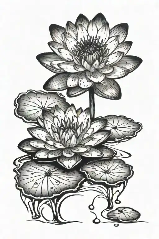 Water Lily Growing Up From The Mud