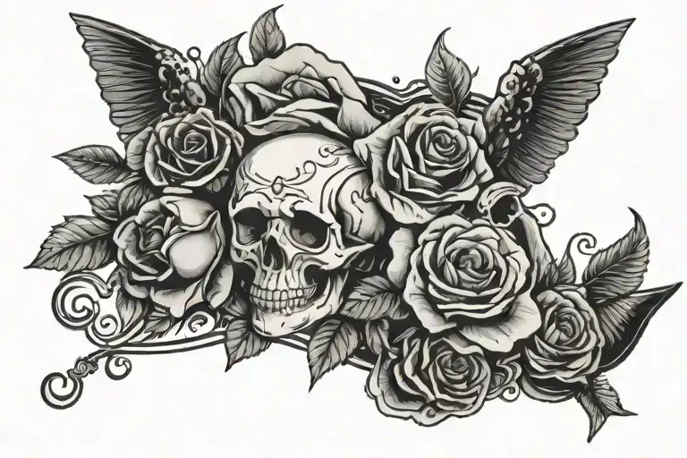 Afi Sing The Sorrow Inspired Design Featuring Rose And Coffin