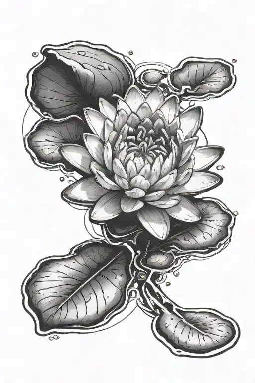 Water Lily Growing From The Mud