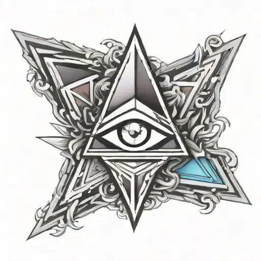 Ethereum Logo With Many Color With Eye Looking