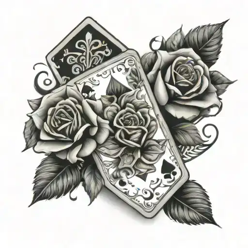 Western Designs And Ace Cards And Roses