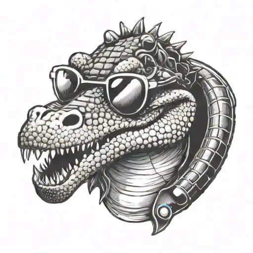 Crocodile With Sunglasses And Or Guitar