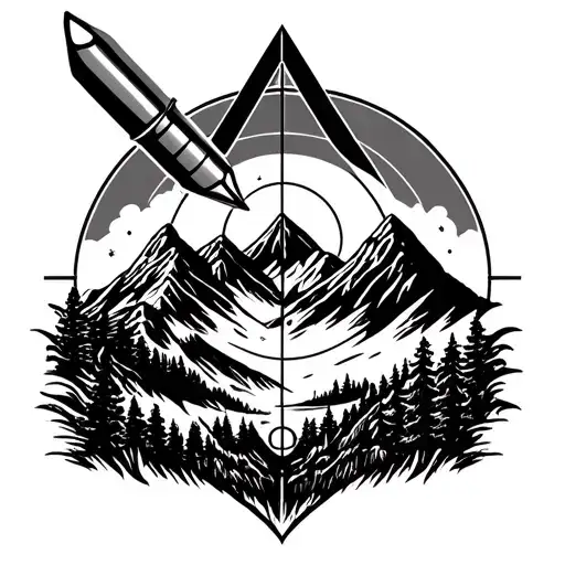 Bullet On Target Surrounded My Mountain Range