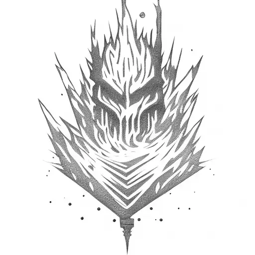 Dark Souls Inspired Bonfire With Dark Sign Backround
