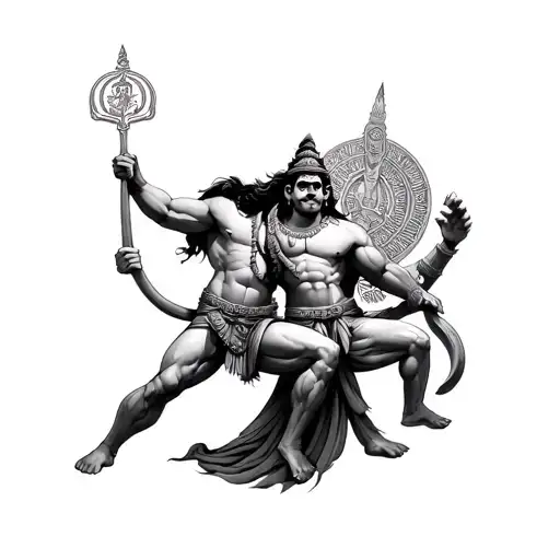 Hanuman And Greek Titan Atlas