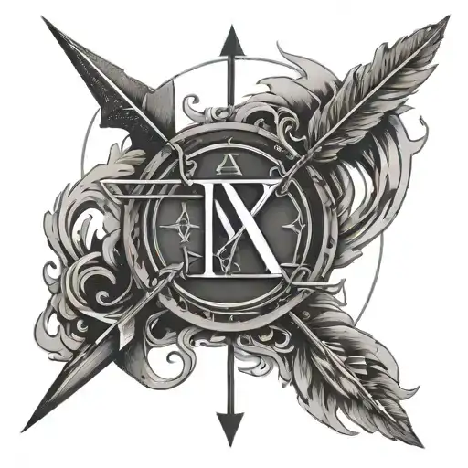 Roman Numerals 3 With Arrows Going Through It