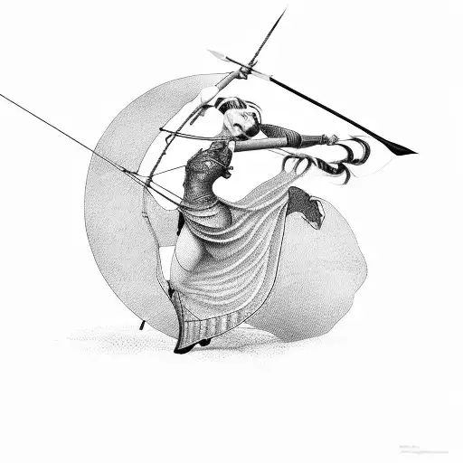 Woman With Bow And Arrow From Ancient Greece