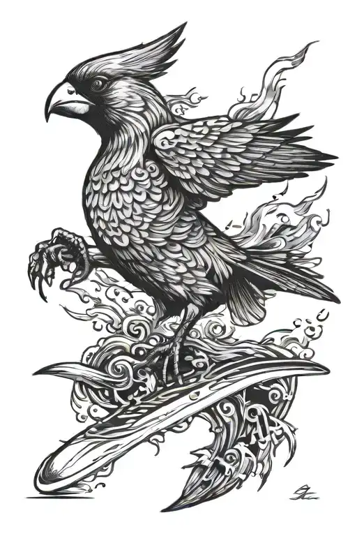 Surfing Flying Cardinal