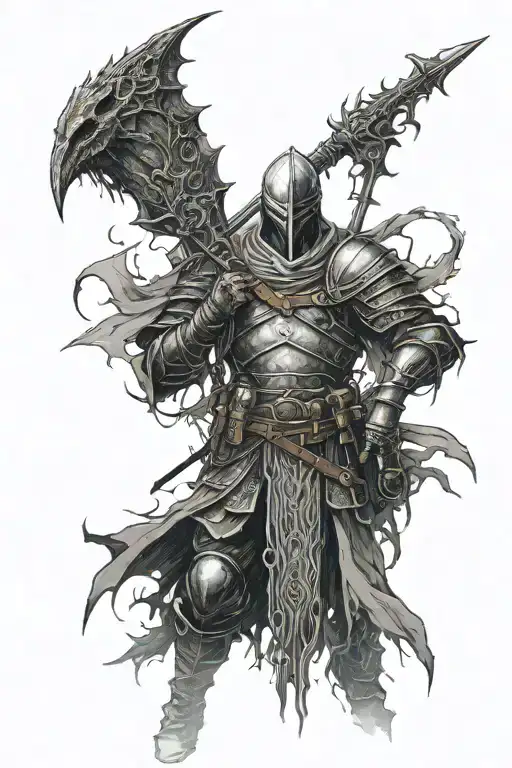 Design A Sleeve Tattoo Featuring Enemies From Dark Souls And Bloodborne Games