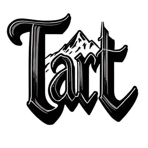 The Word Tart Written In The Shape Of Mountain
