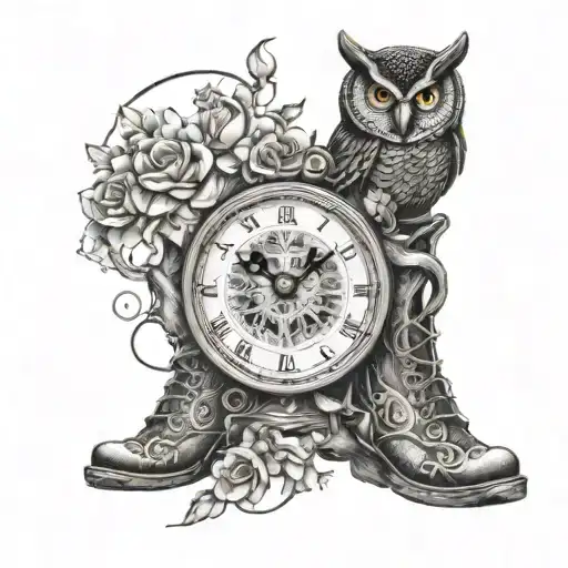 Tree Path Moon Clock Boot Book Owl Snake Flower Compass Night