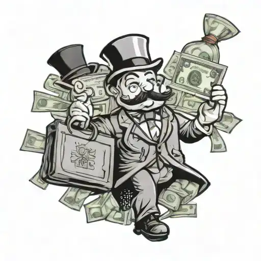 Monopoly Guy Holding Bag Of Money