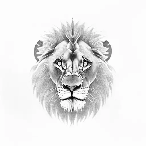 Lion With Saint Christopher Tattoo