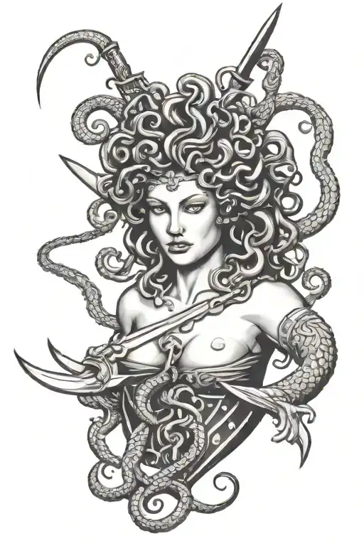Medusa On A Dagger