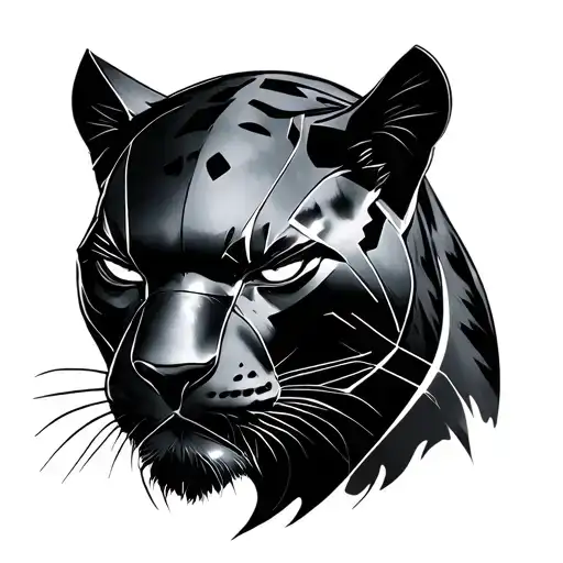Marvel Black Panther As Part Of A Black Panther Face