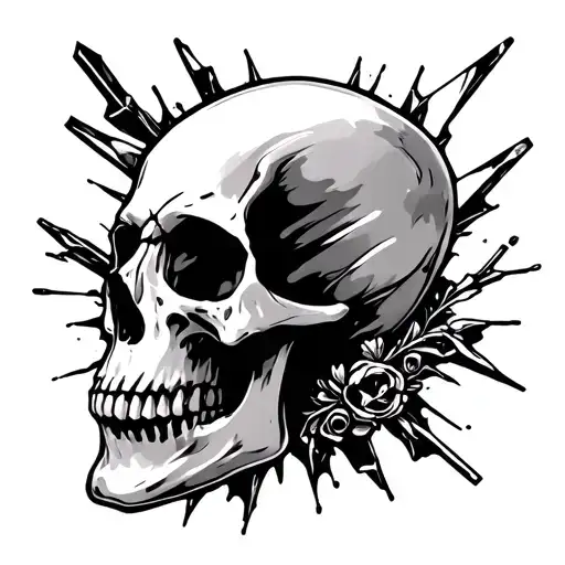 Skull And Hour Glass Shards