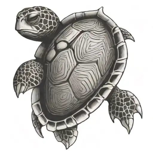 A Turtle With A Music Staff Shell Pattern