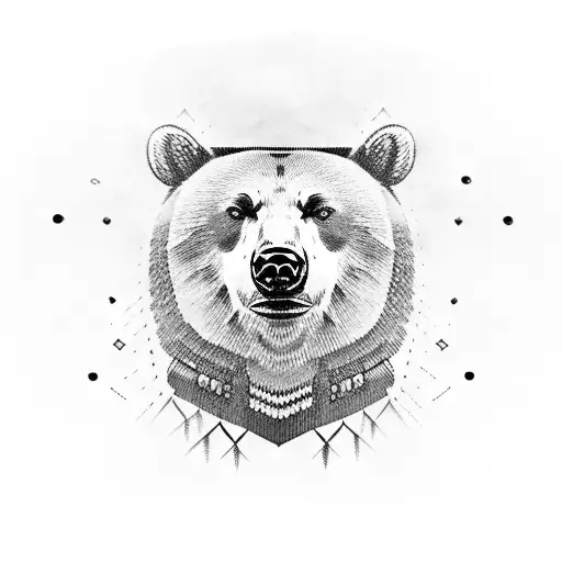 Native American Bear Face Word Faith Big 3