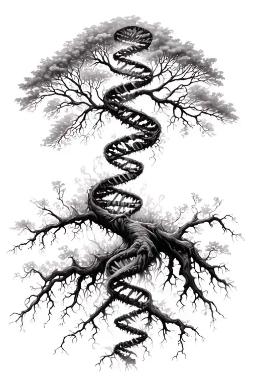 Tree Transforming Into Dna Strand