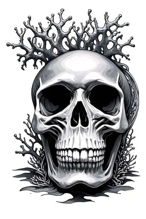 Skull Made From Coral Reef