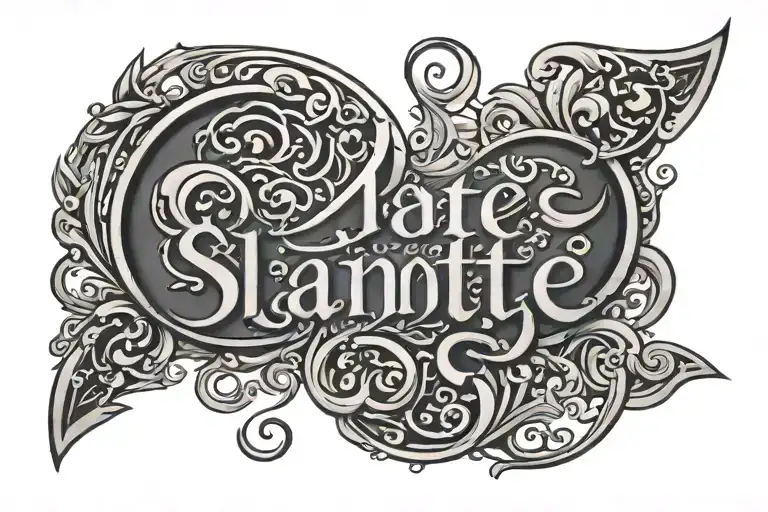 The Word 'Slante' With Scottish Gaelic Designs Integrated