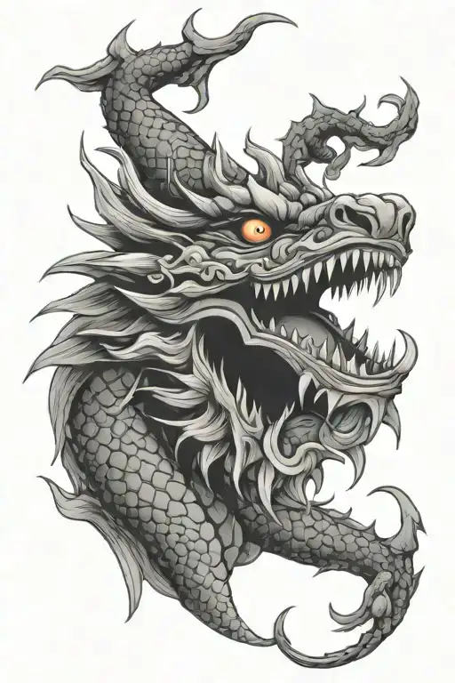 Vietnamese Dragon Head At Botton