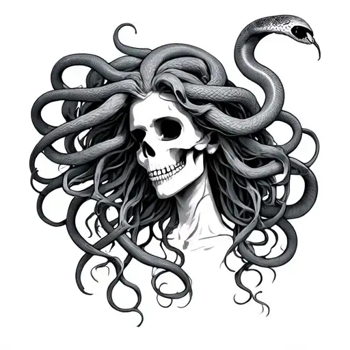 Medusa With Skelton Snake Hair