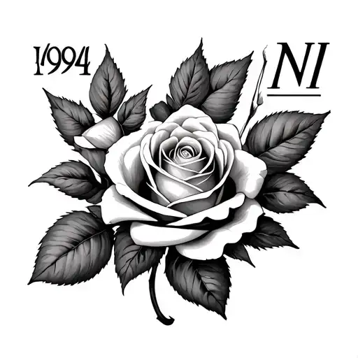 Roses On Both Sides With The Roman Numerials Of 1994